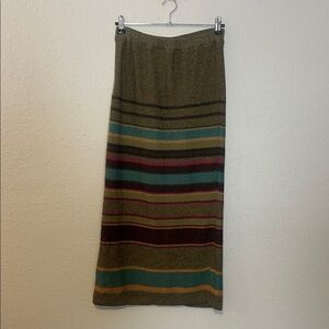 DOUBLE D RANCH- Southwest Stripped Knit Maxi‎ Skirt Linen/ Nylon Blend Size XS